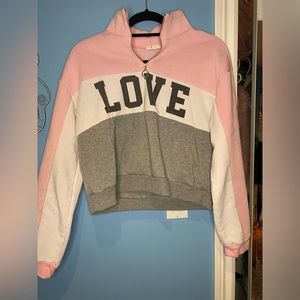 Women semi cropped sweater